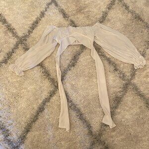 Beginning Boutique Long Sleeve Off The Shoulder White Tie Around Crop Top Size 8